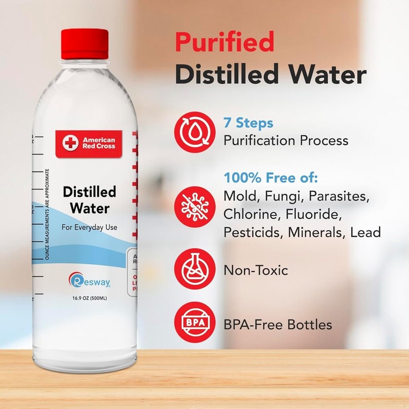 American Red Cross 16.9 fl.oz Bottled Distilled Water - Eco-Friendly Pack of 24 gallery