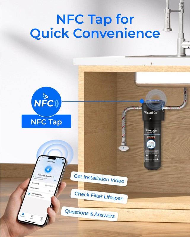 Waterdrop 10UA Under Sink Water Filter System, Reduces PFAS, PFOA/PFOS, Lead, Ch gallery