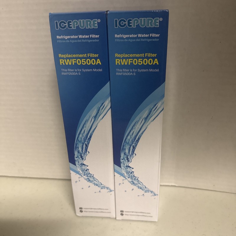 2 New IcePure RWF0500A Refrigerator Water Filter Whirlpool New In Box