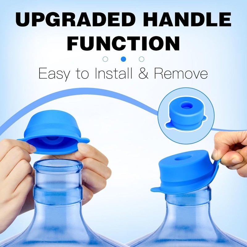 6 PCS] 3 & 5 Gallon Water Jug Cap - 55mm Food Grade Silicone Reusable Bottle ... gallery
