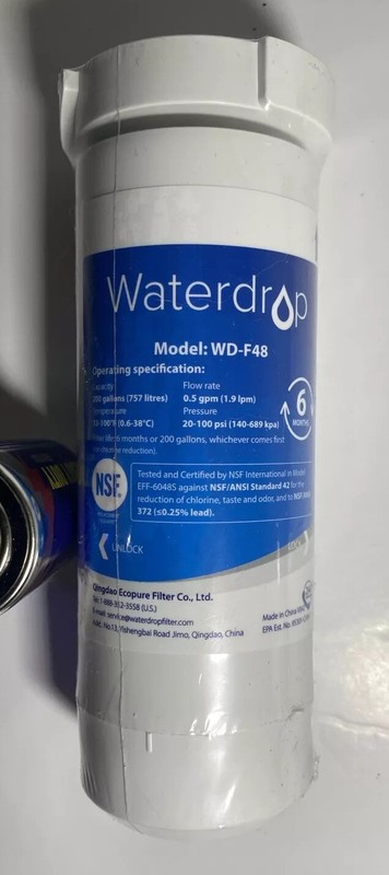 Waterdrop WD-F48 Replacement For GE XWF Refrigerator Water Filter New Sealed