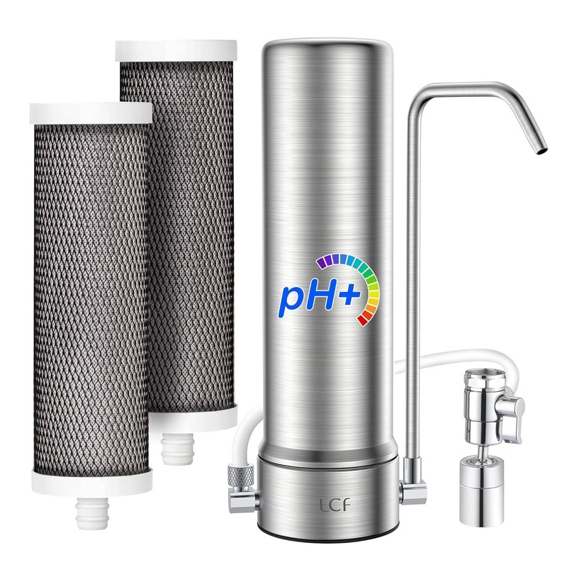 Filtro de agua alcalino para encimera, filtro de agua mejorado de acero inoxidab