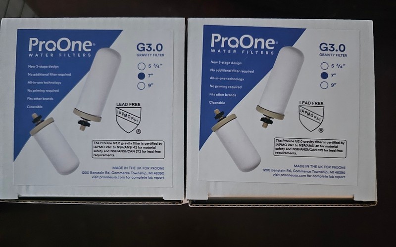 ProOne 7 inch G3.0 Gravity Water Filter NEW ( 2 Pack )