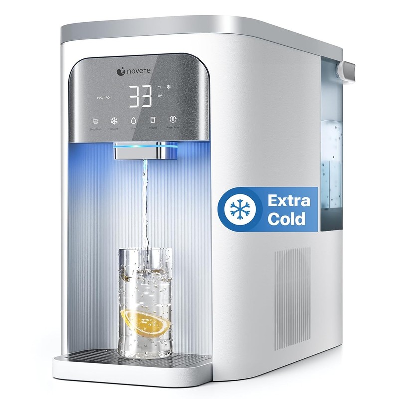 NOVETE Countertop RO Filter UV 8-Stage Cold Water White