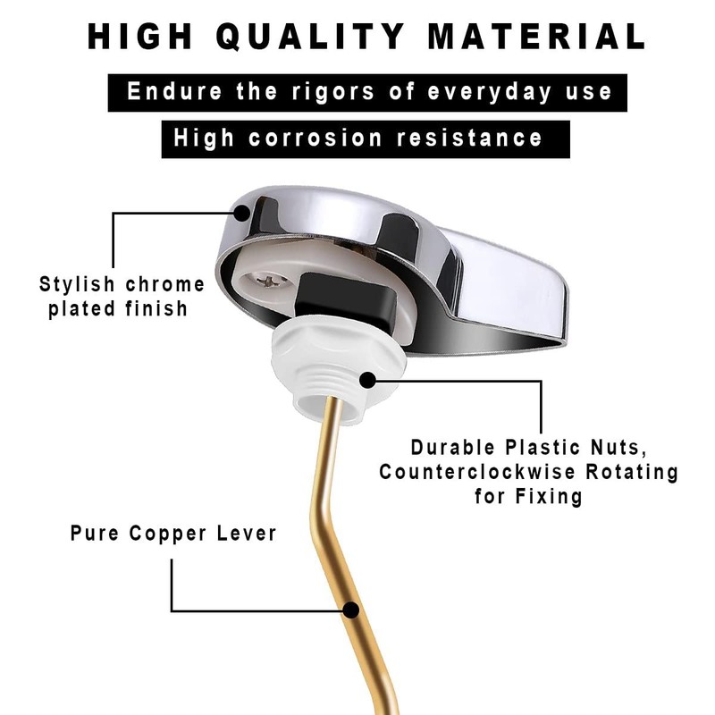Universal Toilet Flush Handle Replacement Side Mount Lever Chrome gallery