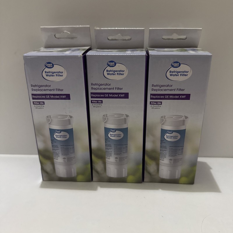 Lot of 3 Great Value GVF034 Refrigerator Water Filter Replacement for GE XWF (K