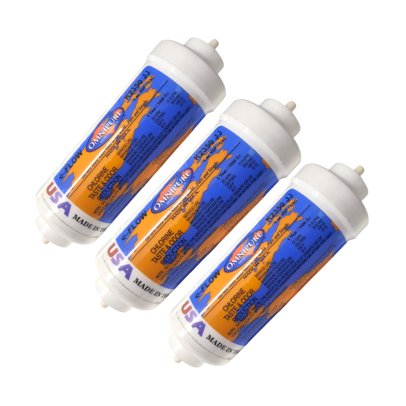 Omnipure K2350-JJ Inline 4oz. KDF/GAC 6″ x 2″ Postfilter 1/4″ Tube 3 PACK