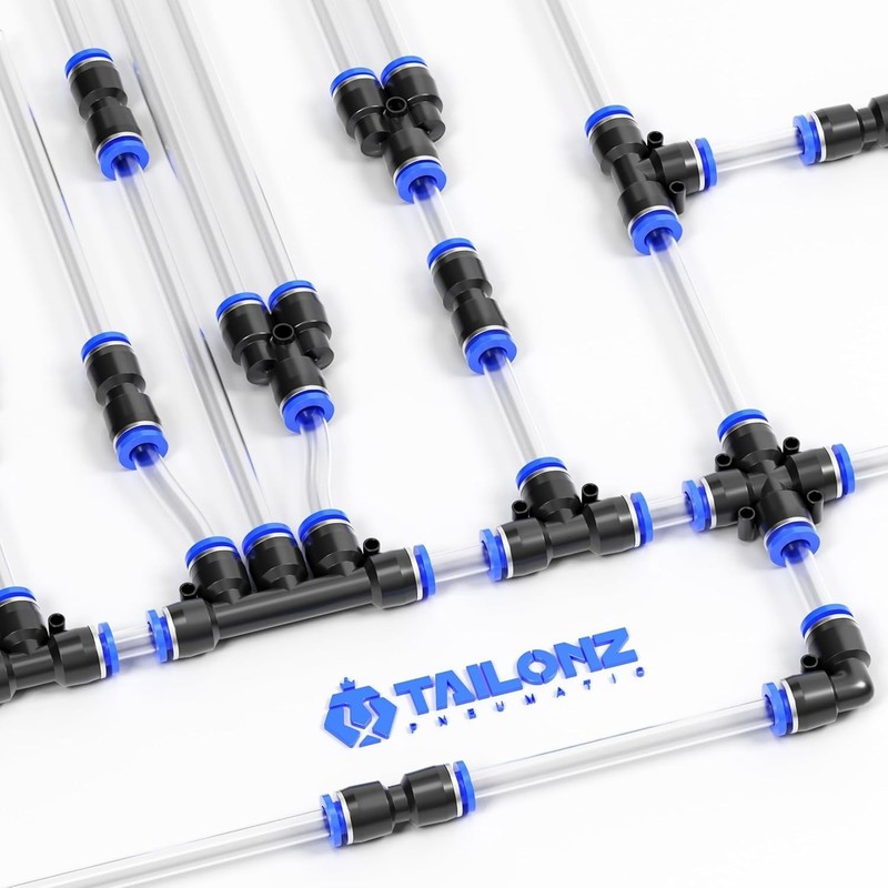 5/32 inch or 4mm od Push to Connect Fittings Pneumatic Fittings Kit 10 Spliters+ gallery
