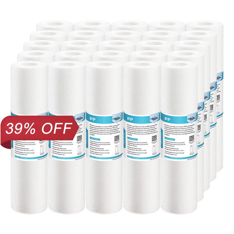 1/5/10/20/25/50 Micron 10″ x 2.5″ PP Sediment Water Filter Cartridges 1-25 Pack