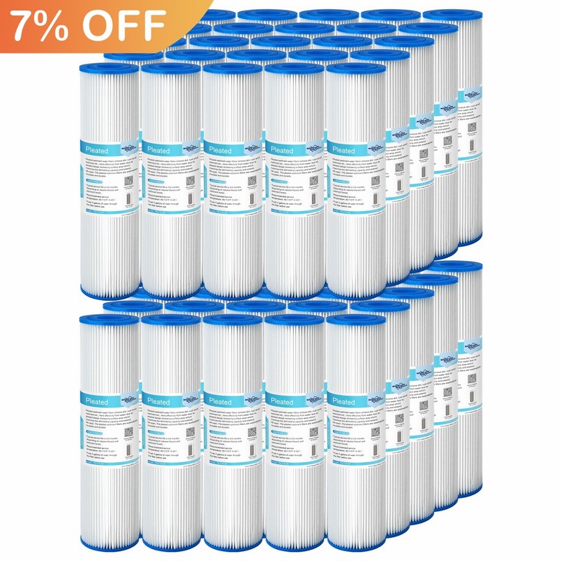50 Pack 5/20/50 Micron 10″x2.5″ Washable Pleated Sediment Water Filter Cartridge
