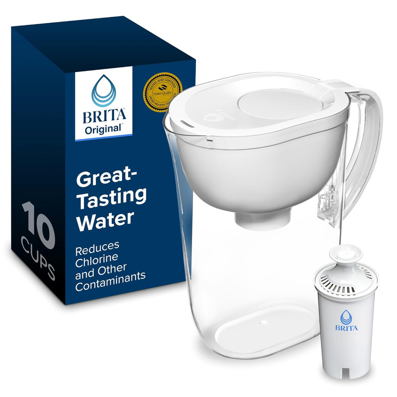Brita Large Water Filter Pitcher for Tap and Drinking Water, Includes 1 Standard