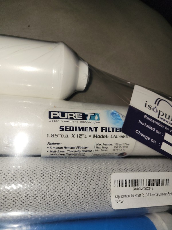 PURE T – 4 Pc. Reverse Osmosis Filter Set Sediment, Carbon Block ++ Sealed New
