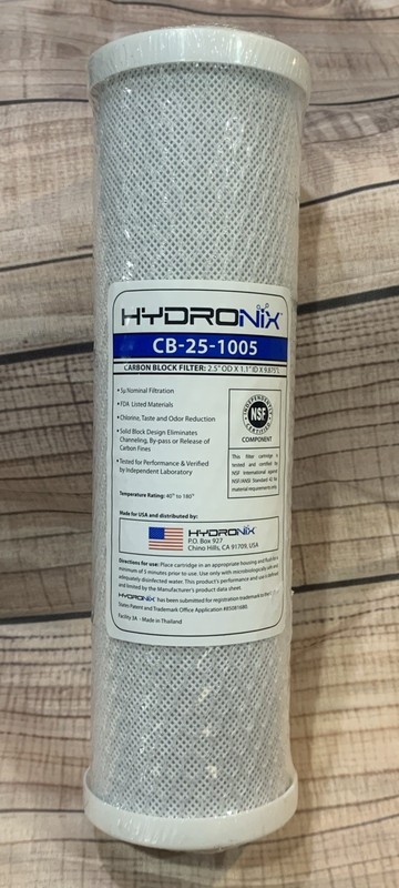 Hydronix Whole House RO Drinking Water Coconut Carbon Block Filter 5μm 2.5″ x10″