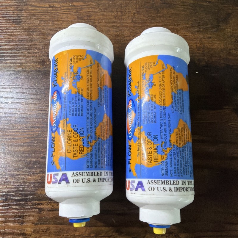 (LOT OF 2) Omnipure K2340-KK Inline GAC 6" x 2" Postfilter 3/8 Tube
