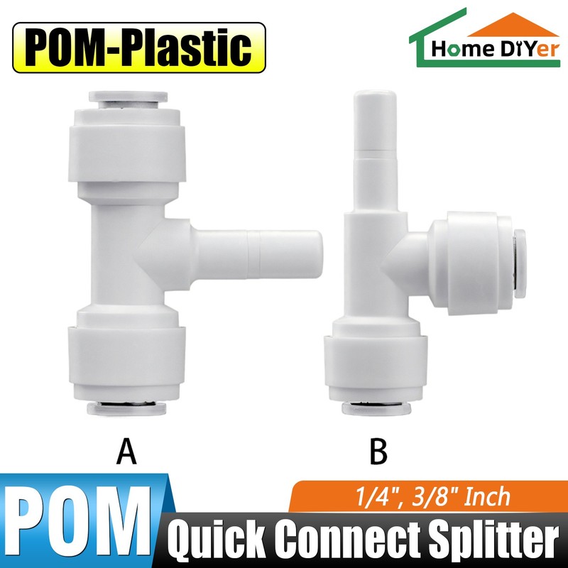 Quick Connect Splitter 1/4″ 3/8″ Push-Fit 3-Way Tee Connectors for Reverse Osmos