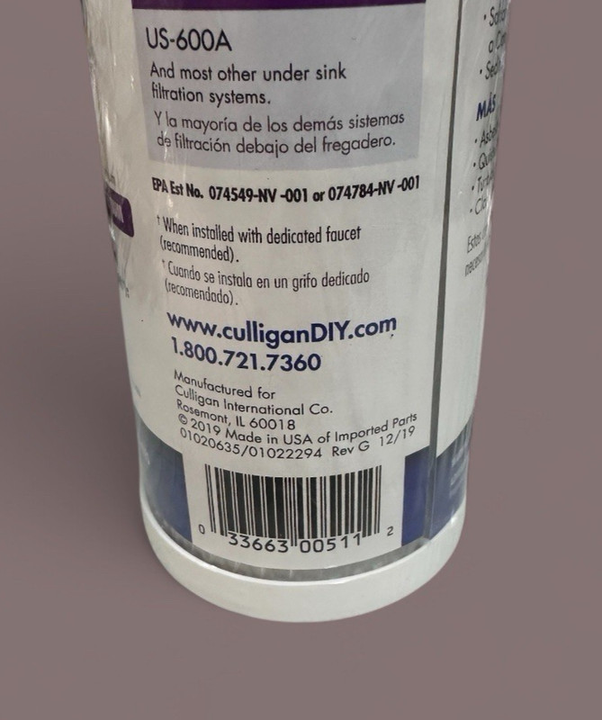 1 pc Culligan Advanced D-30A Under Sink Water Replacement Filter Cartridge - NEW gallery