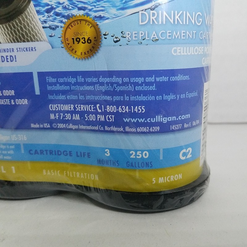 Culligan Drinking Water Filter Cartridge Two pack Fits Culligan US-316 gallery