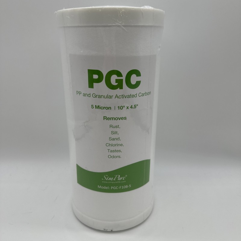 Sim Pure PGC-F10B-5 Filter PP Granular Activated Carbon Filters 5 Micron 10×4.5”