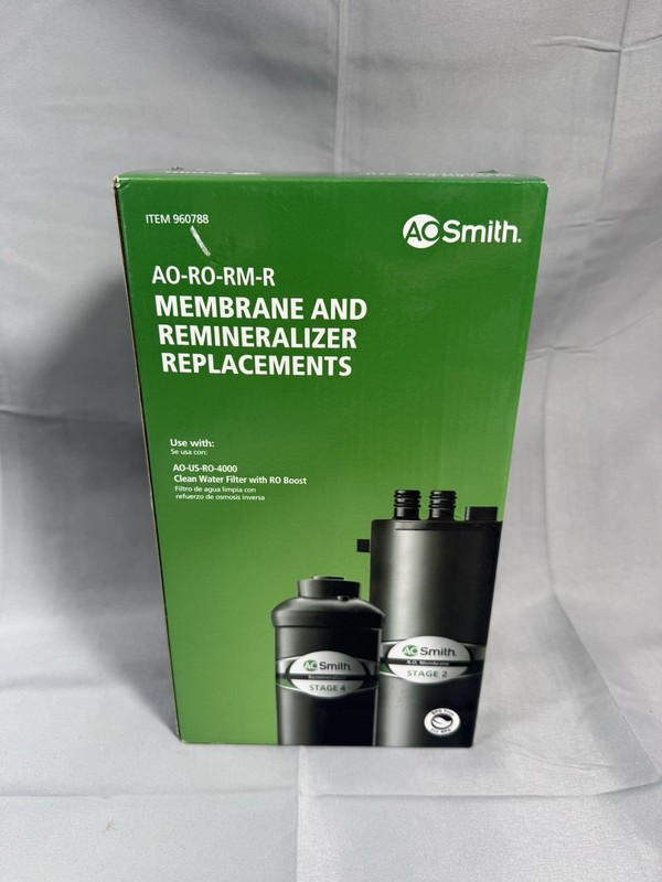 AO Smith AO-RO-RM-R RO Membrane + Remineralizer Kit #960788 Genuine NEW SEALD