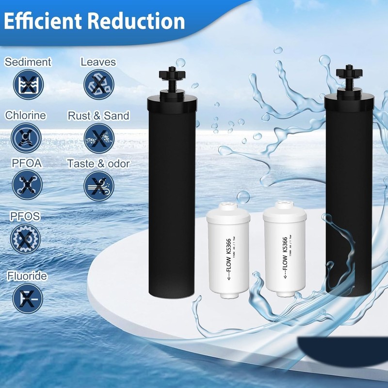 Efficient Gravity Water Filters for Berkey System: BB9-2 & PF-2 4 Filter Pack gallery