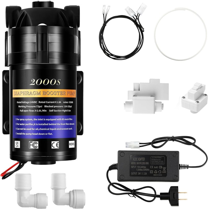 2025 Upgrade 100GPD Universal 6800 Booster Pump Kit for RO Water System | 100…