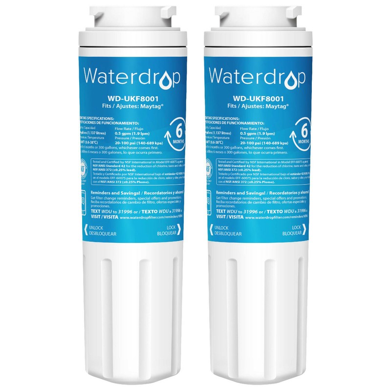 Waterdrop UKF8001 Refrigerator Water Filter, Replacement for Maytag UKF8001 (2)