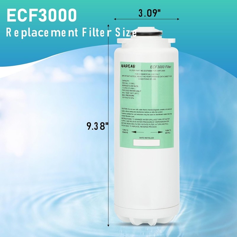 ECF3000 Water Filter 3 Pack for Elkay ezH2O WaterSentry Plus 3000 Gallon ERF750 gallery