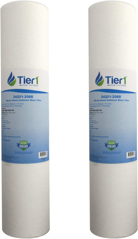1 Micron 20 Inch X 4.5 Inch | 2-Pack Spun Wound Polypropylene Whole House Sedime