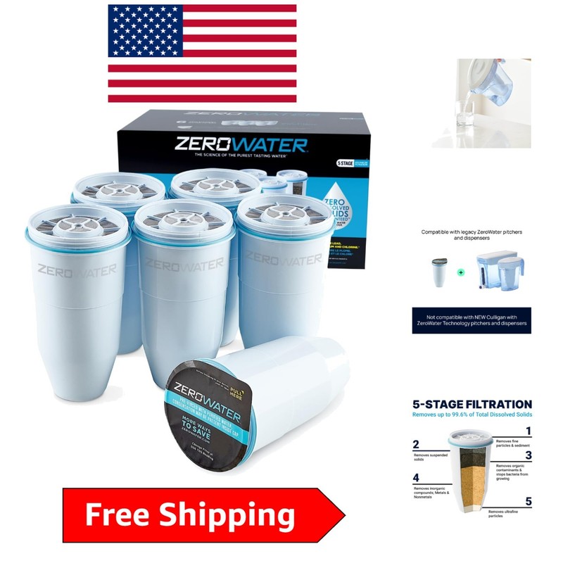 IAPMO Certified 5-Stage Water Filter Replacement – 6-Pack for Pure Water