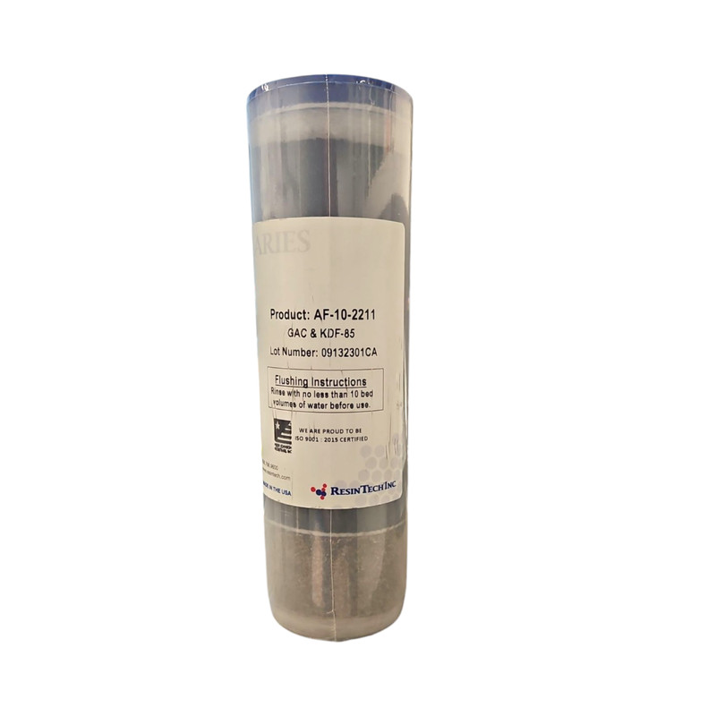 Aries GAC/KDF-85 (1lb) Filter Cartridge 10″ ( AF-10-2211 ) 2.5″x10″Clear