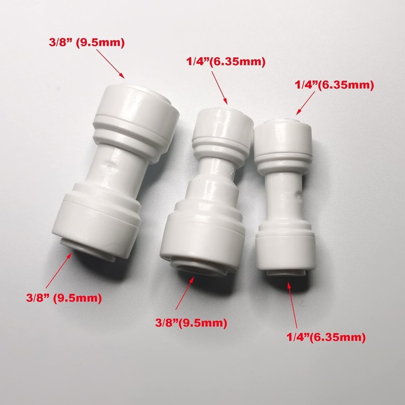 1/4" Push Fit Straight Union Connectors - Ideal for RO Systems - 10 Count gallery