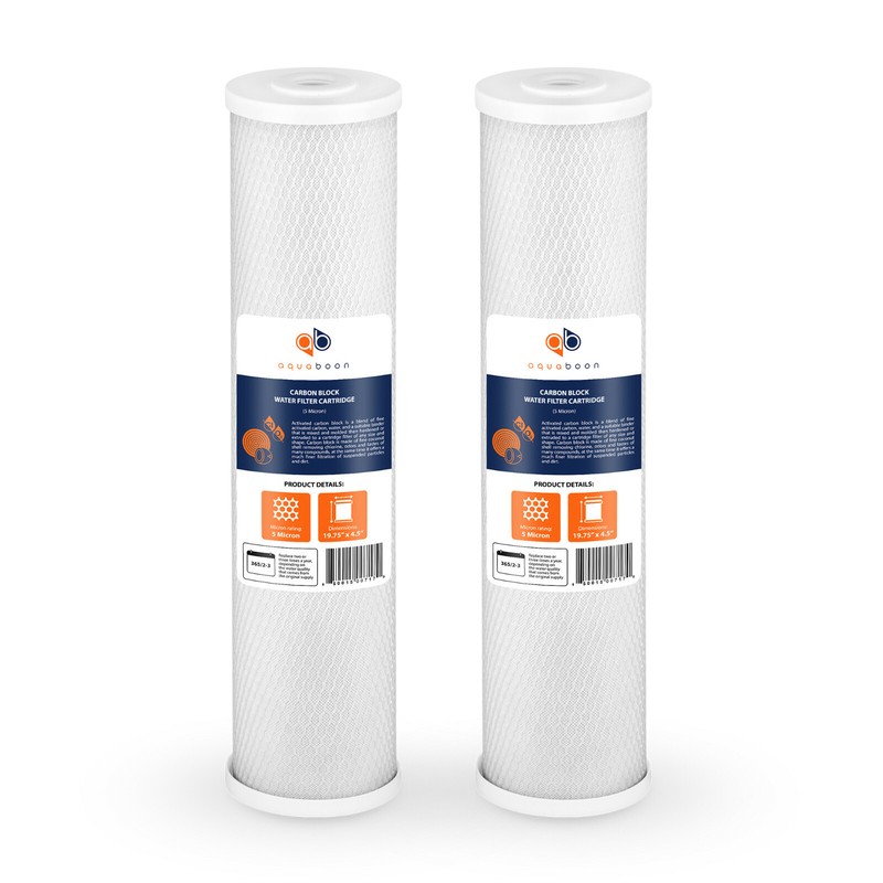 2PK of Aquaboon Big Blue 5µm Coconut Shell Carbon Block Water Filter 20″x4.5″