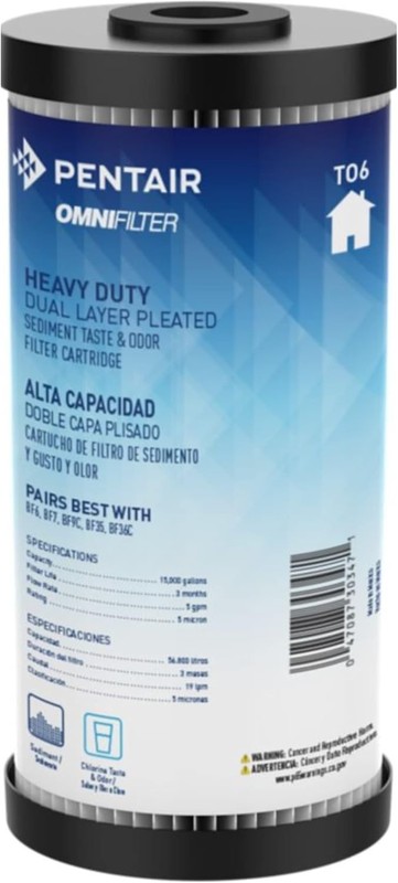 Pentair OMNIFilter TO6 Carbon Water Filter, 10-Inch, Whole House Heavy Duty Big