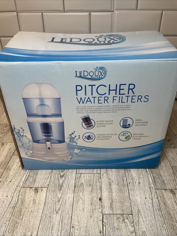 Ledoux Pitcher Water Purification Filter 5 Layer of Mineral Stones BPA Free 4Gal
