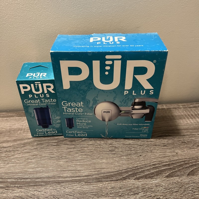 PUR PLUS Faucet Mount Filtration System, Chrome with Water Filter Cartridge