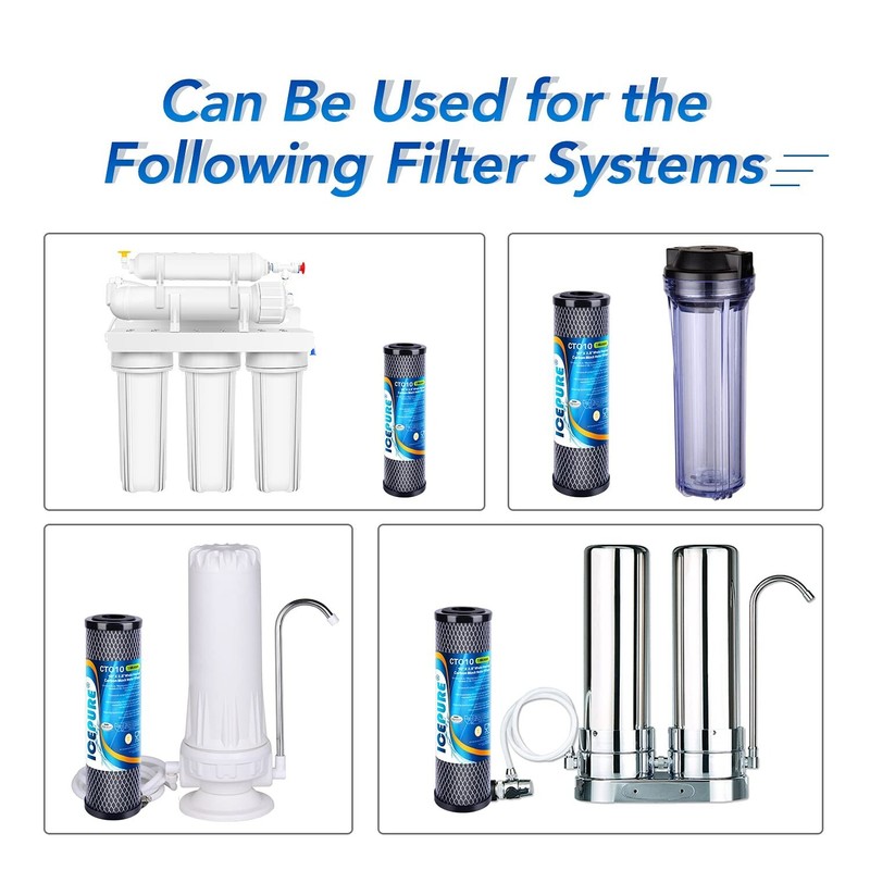 1 Micron 10" x 2.5" Whole House CTO Sedimen Water Filter Fit DuPont WFPFC8002 gallery