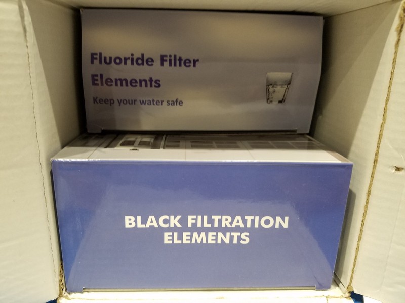 Universal 4-Piece Gravity Water Filter Set — Black + White Elements