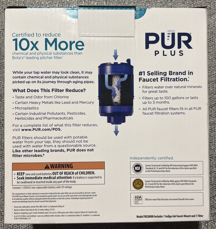 PUR Plus Faucet Mount Filtration System Mineral Core Indigo Ink FM2800N (New) gallery