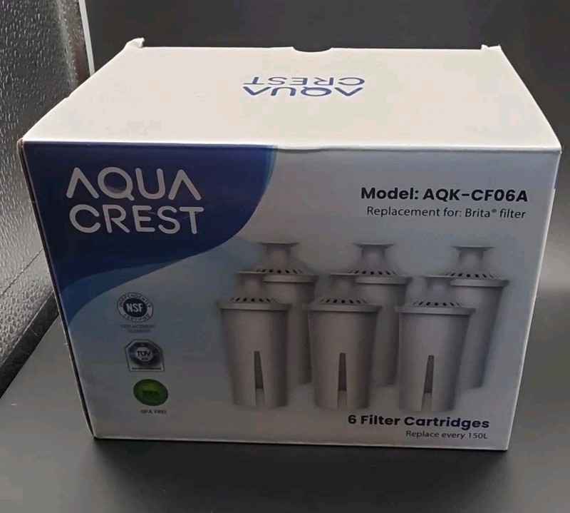 AquaCrest Model AQK-CF06A 5 Pack Brita Filter Replacement Mavea Water NIP Aqua