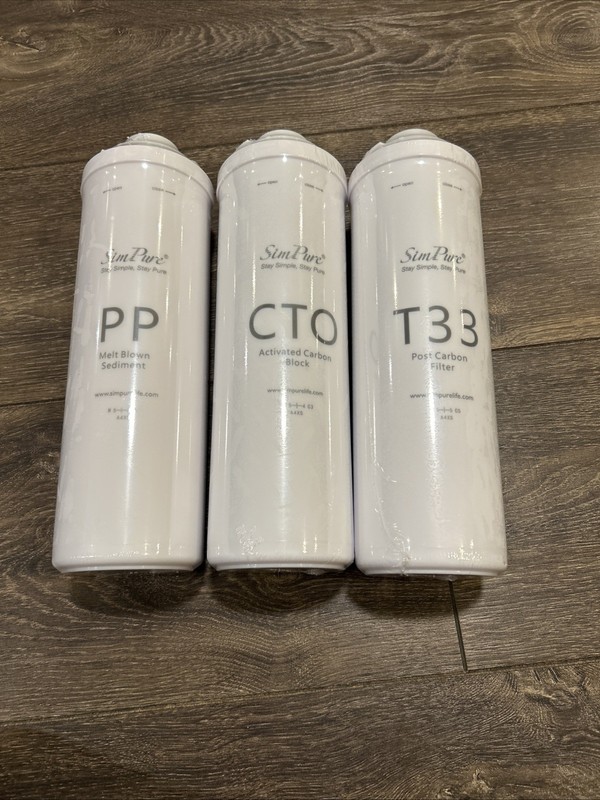 6 Months Set PP, CTO, T33 Water Filter Replacement For SimPure T1-400 RO System