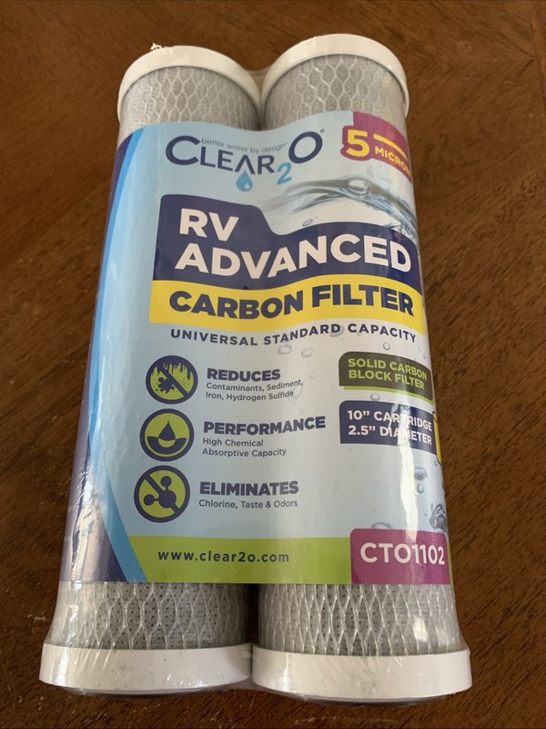 NEW 2 PACK CLEAR2O RV Sediment Replacement Pre Filter Water 5 Micron 10” CPP1002