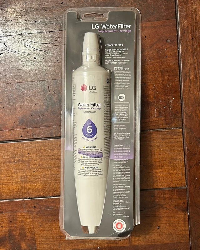 Genuine LG Water Filter Replacement Cartridge, LT600P/PC/PCS, 5231JA2006F