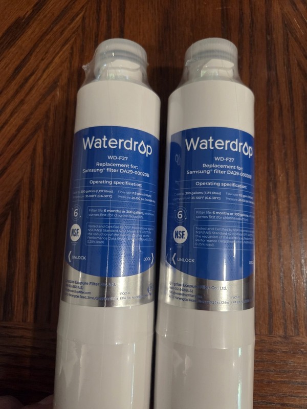 Waterdrop WD-F27 Fridge Water Filter for Samsung DA29-00020B 2-Pack
