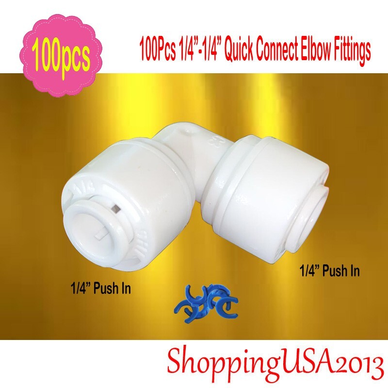 100 X 1/4″-1/4″ Quick Connect Fitting Connector Push In Fit Quick Connect RO