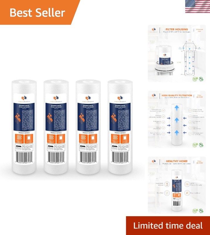 5 Micron Sediment Filter (10×2.5) – Whole House Water Filter Replacement, 4 Pack