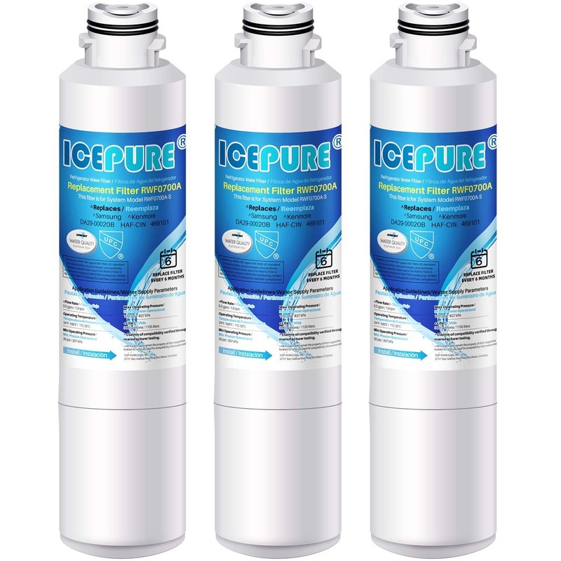 Fit For Samsung RF265BEAESR/AA RF26HFENDSR/AA RF26J7500BC/AA Water Filter 3 Pack
