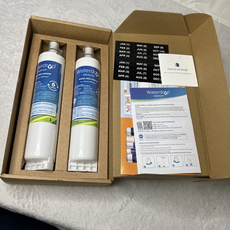 Lot 2 Waterdrop 4396508 Water Filter New In Box Complete Inserts