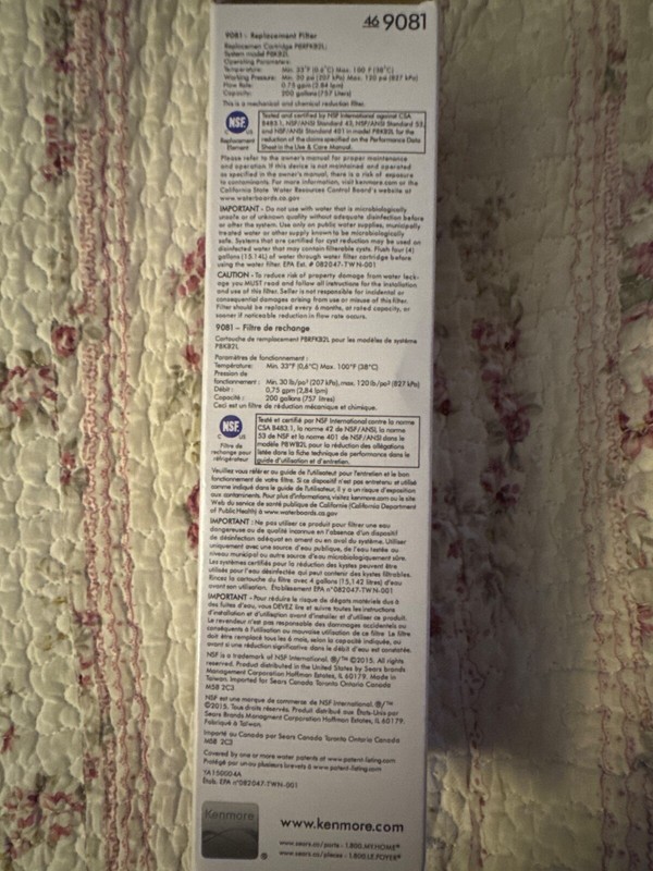 Kenmore 469081 Refrigerator Water Filter - White gallery