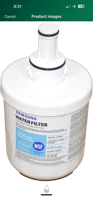 Samsung DA29-00003G Aqua-Pure Plus Refrigerator Water Filter, 1-Pack