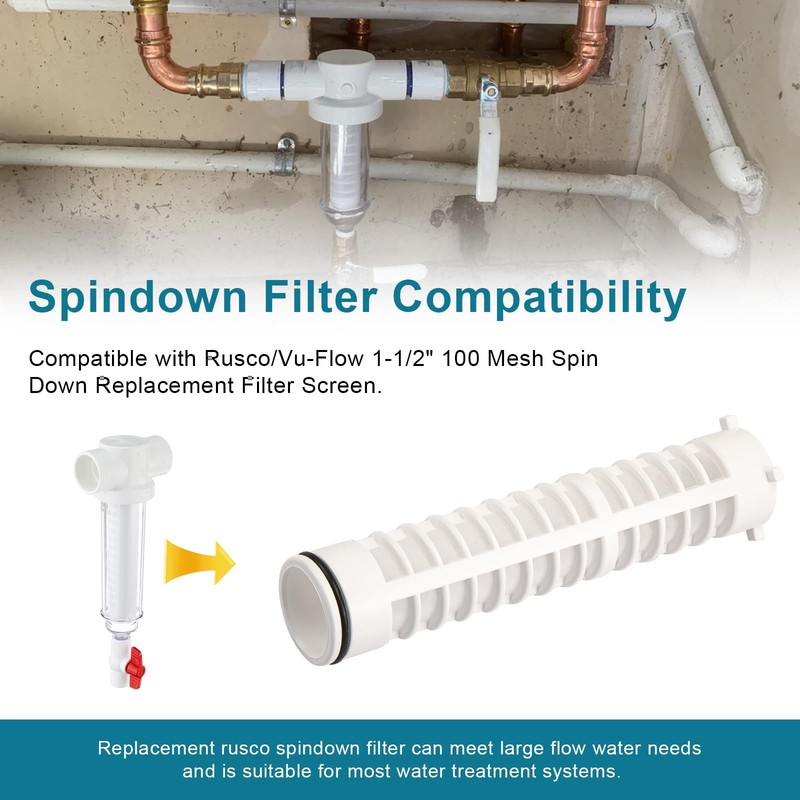 11/2 100 Mesh Spin Down Filter Replacement Polyester 8 Long 2 Pack for Irrigati gallery